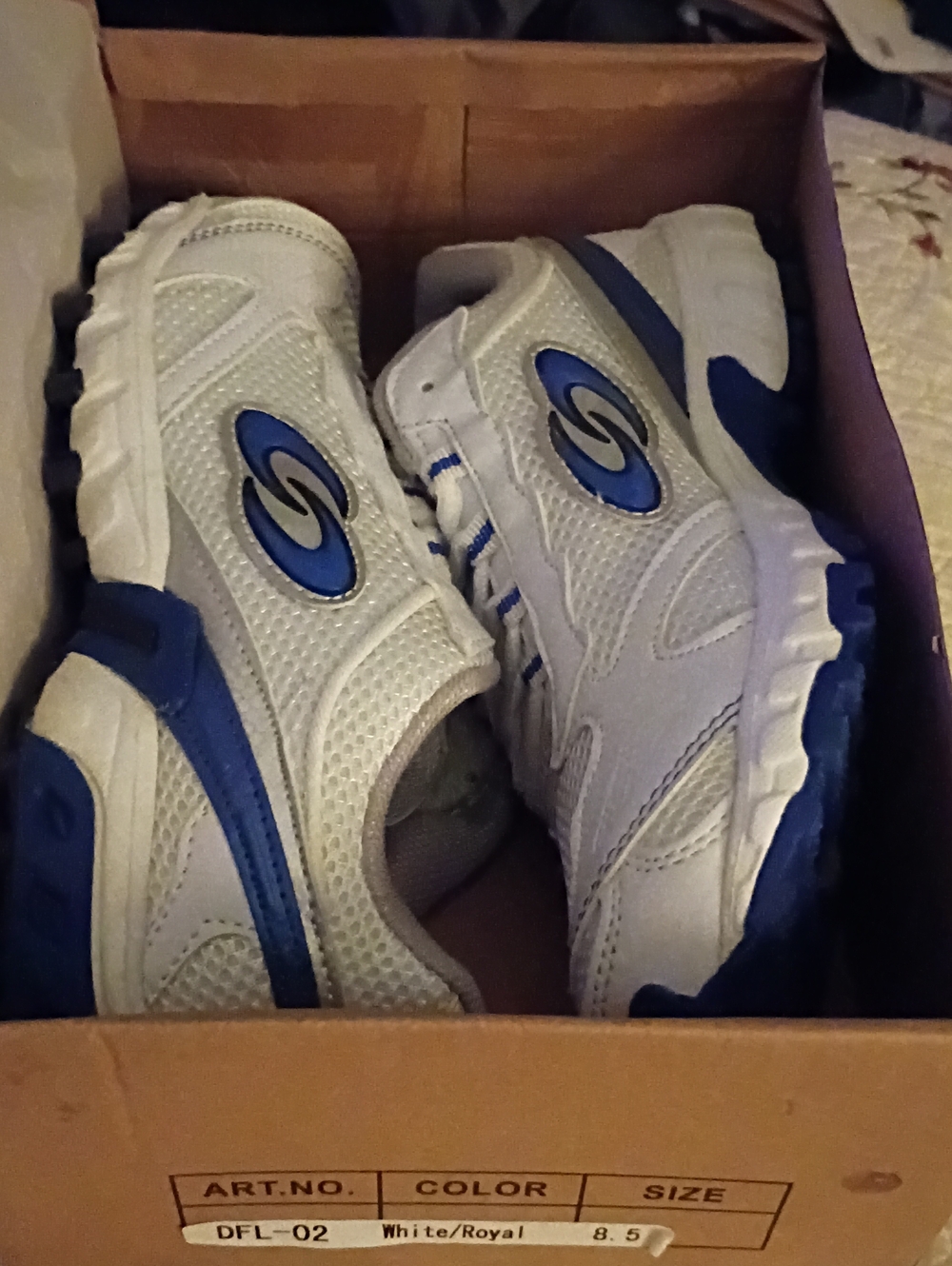 White and Royal Blue Women's Athletic Sneakers